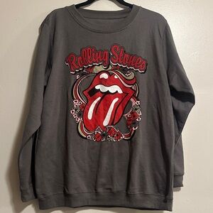 The Rolling Stones Gray Crew Neck Sweater